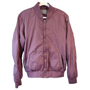 French Connection Plum Bomber Jacket Size S Minimalist Lightweight Streetwear